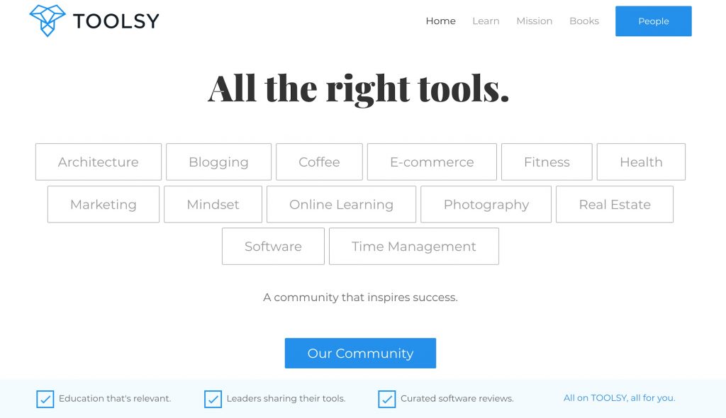 Toolsy Homepage